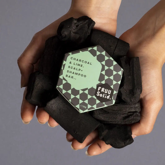 Fruu charcoal and lime scalp shampoo bar