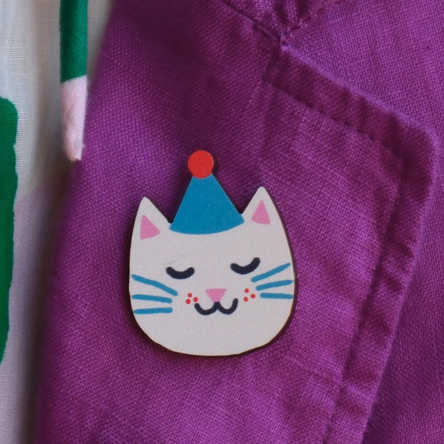 Wooden pin badge