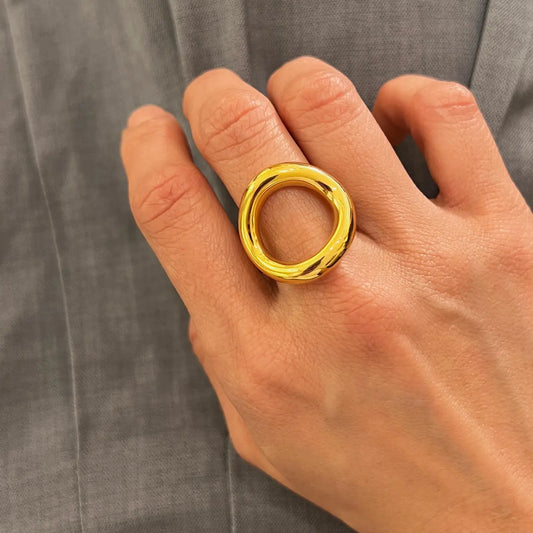 Chunky circle adjustable ring
