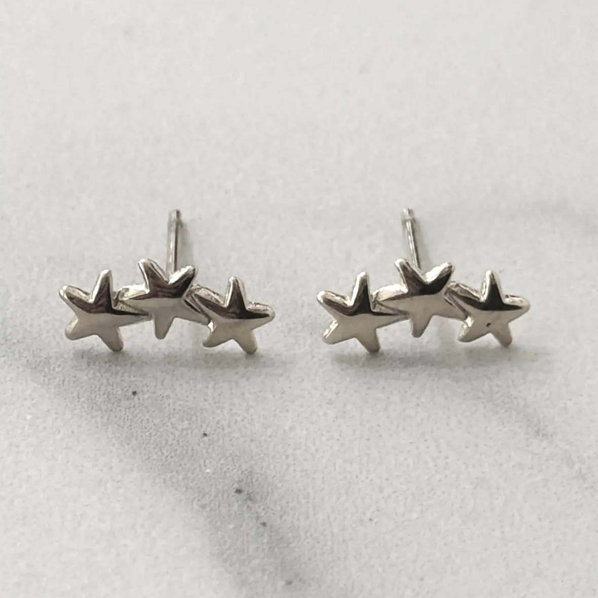 Triple star stud earrings