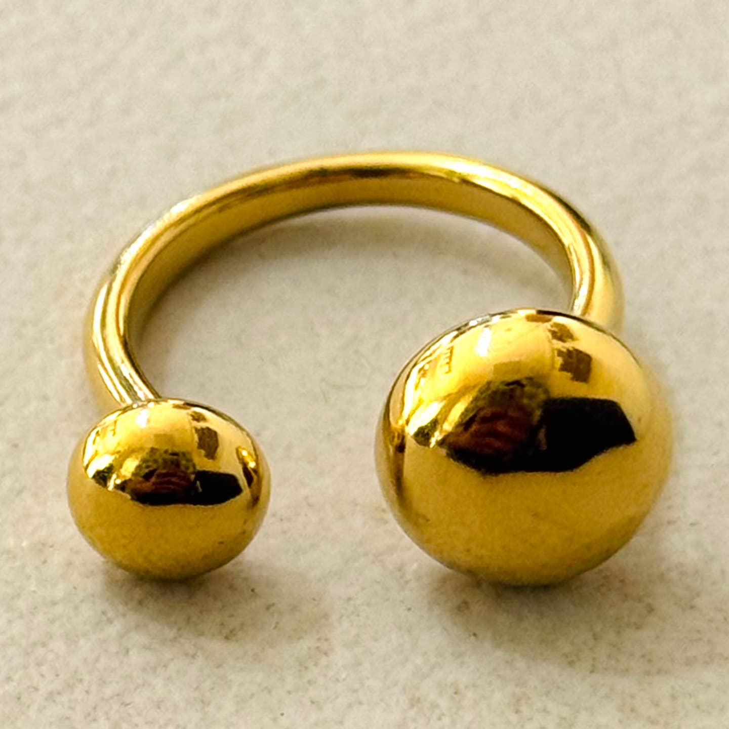 Small double pebble adjustable ring