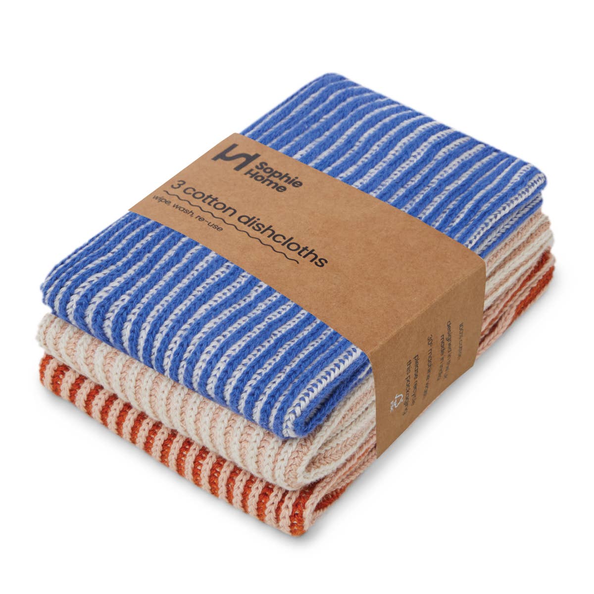3 cotton dishcloths