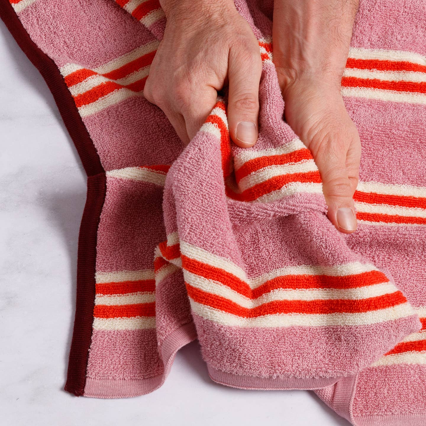 Towelling hand towel