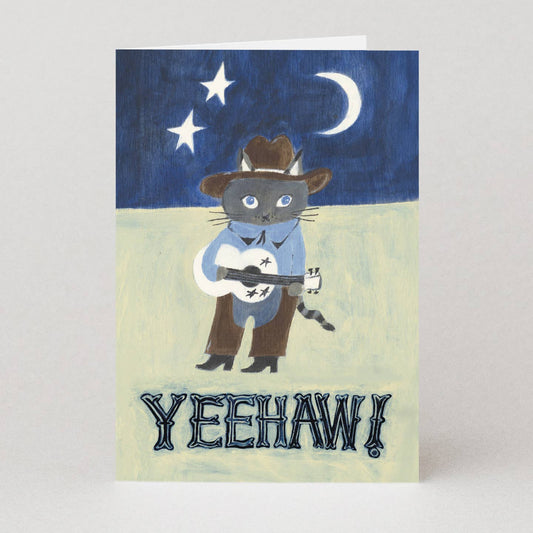 Yeehaw cat greetings card