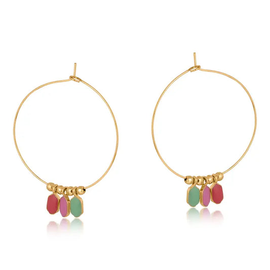 Carine drop hoop earrings
