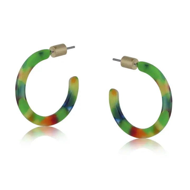 Small resin hoop earrings - Erica