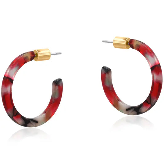 Octavia red resin hoops