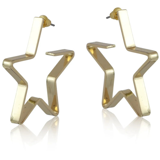 Large star metal earrings - Ivy