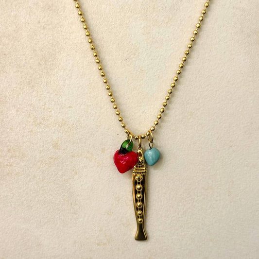 Ball chain fish necklace