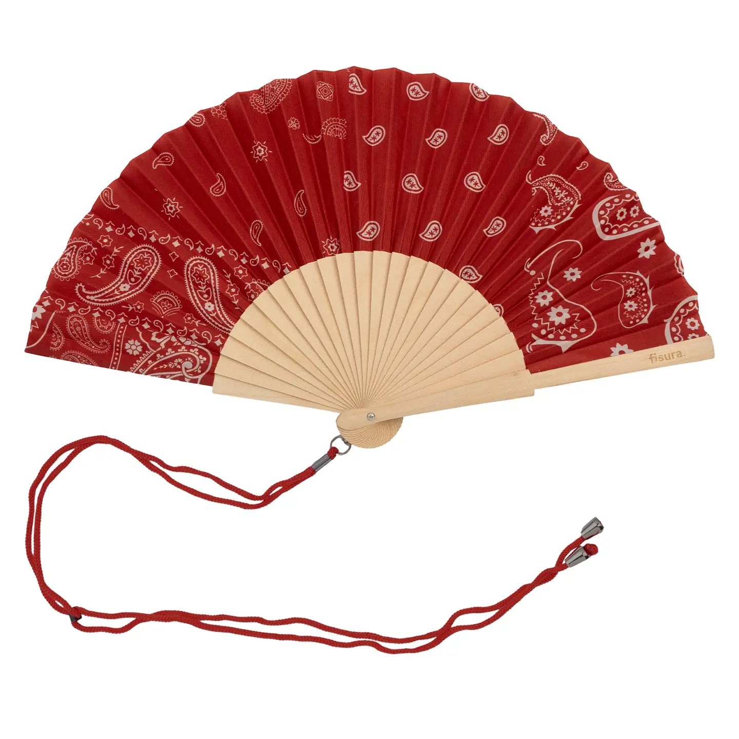 Red paisley fan