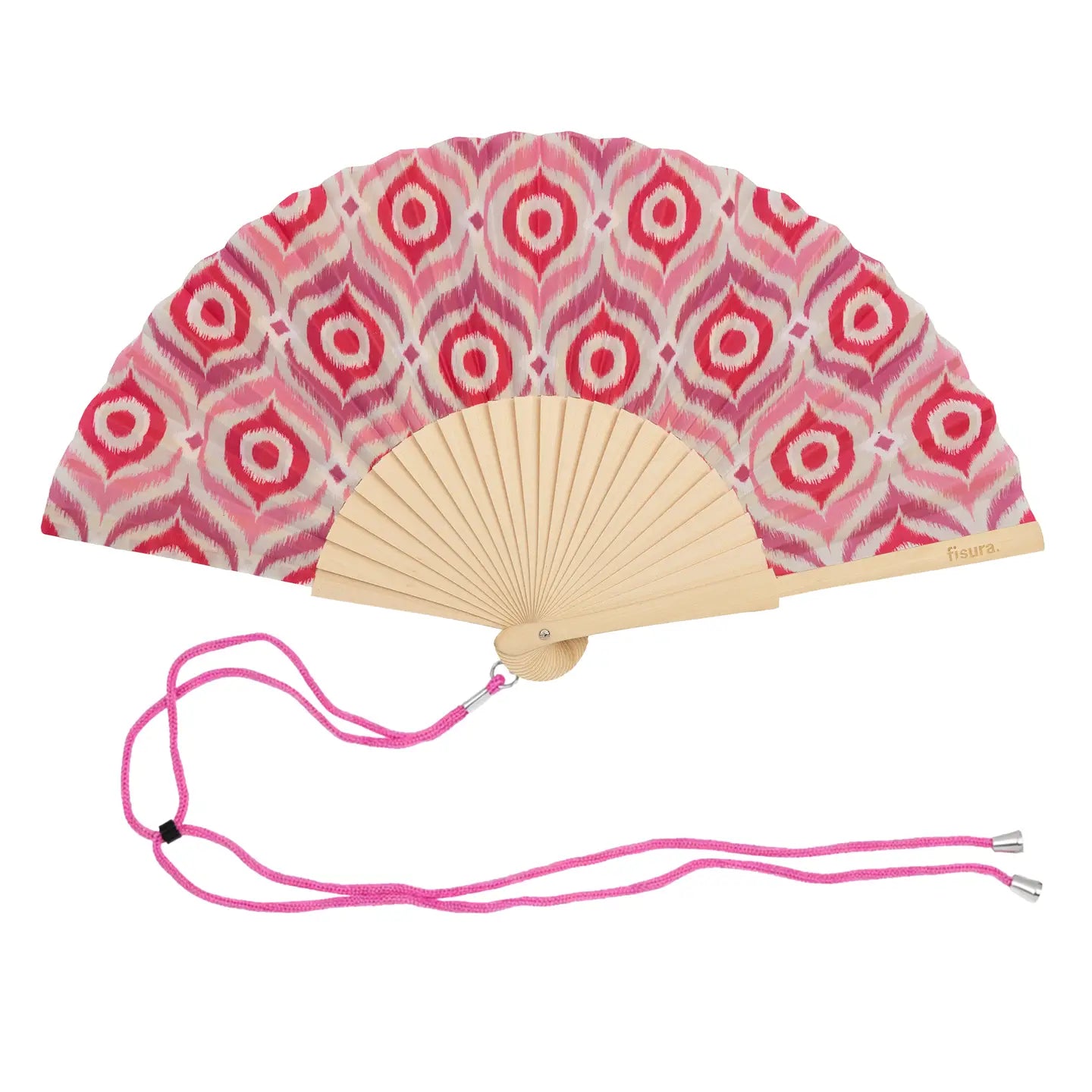 Red and pink tribal fan