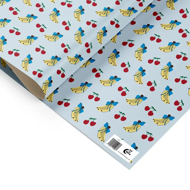 Bananas and cherries gift wrap