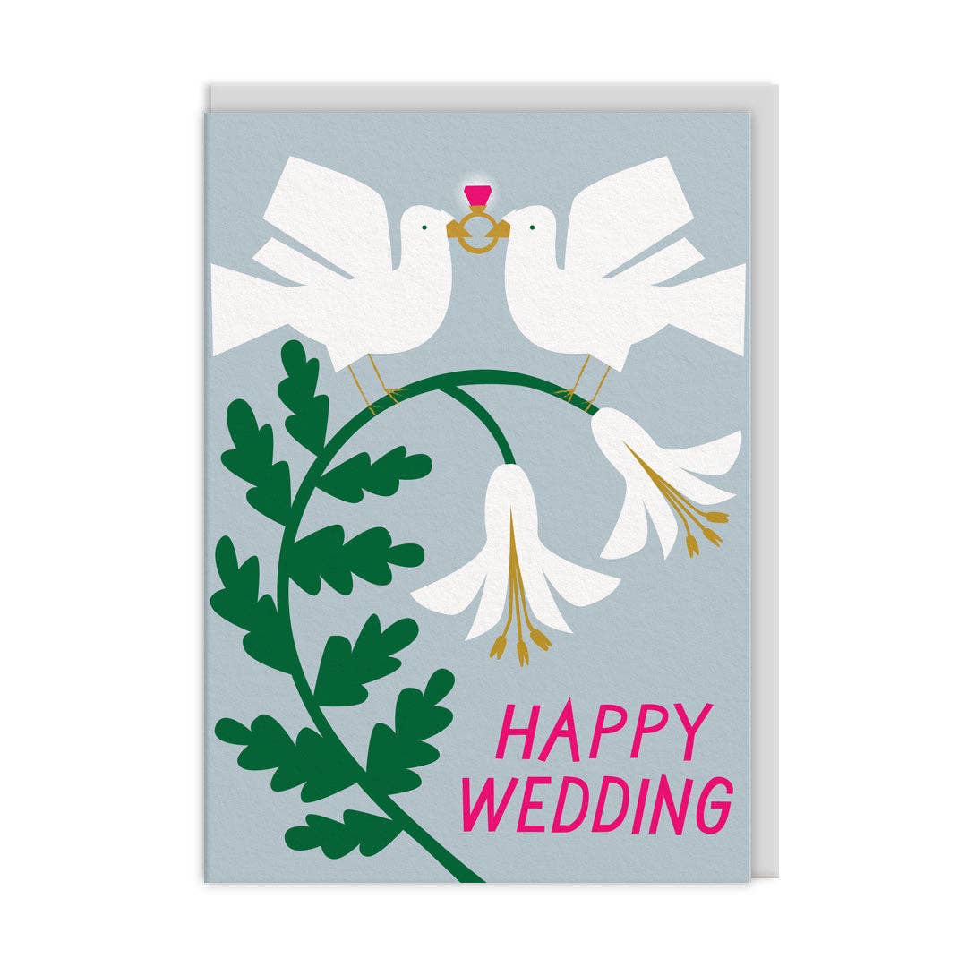 Happy wedding doves card
