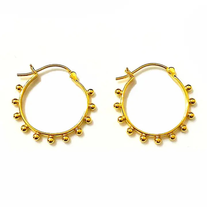 Eloisa gold bead hoop earrings