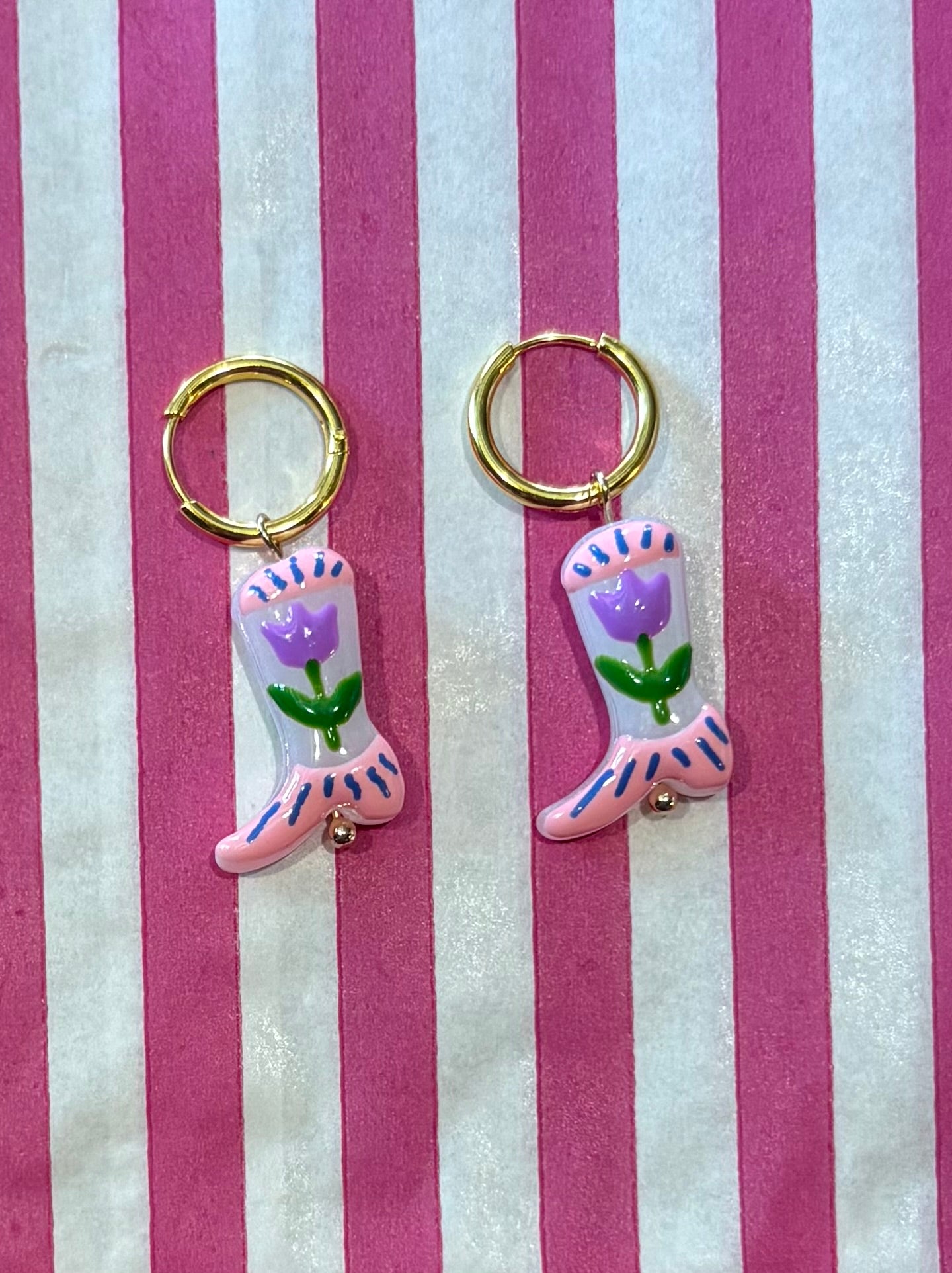 Cowboy boot charm earrings
