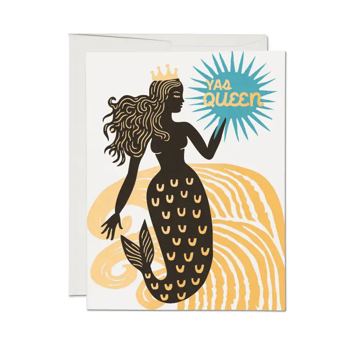 Yas queen mermaid card
