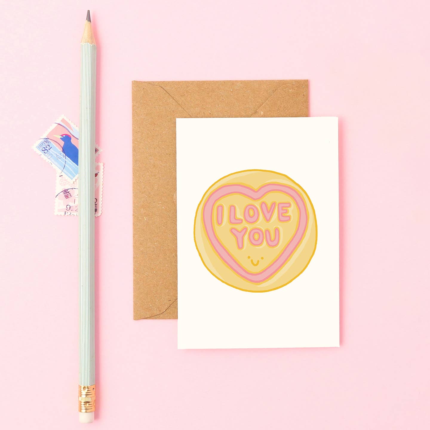 I love you loveheart mini card
