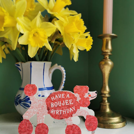 Boujee birthday poodle card