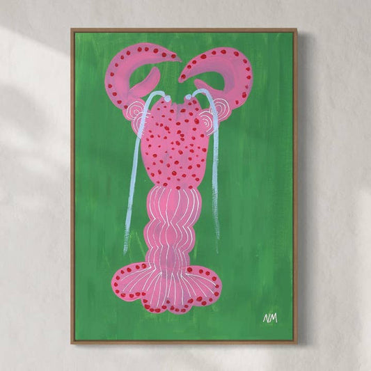 Pink lobster A4 print