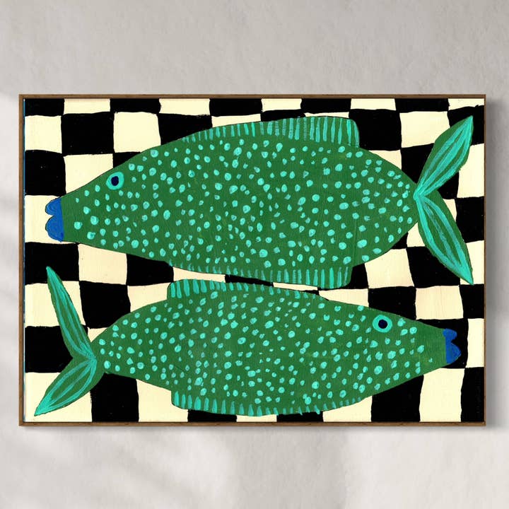 Two spotty fish A4 print