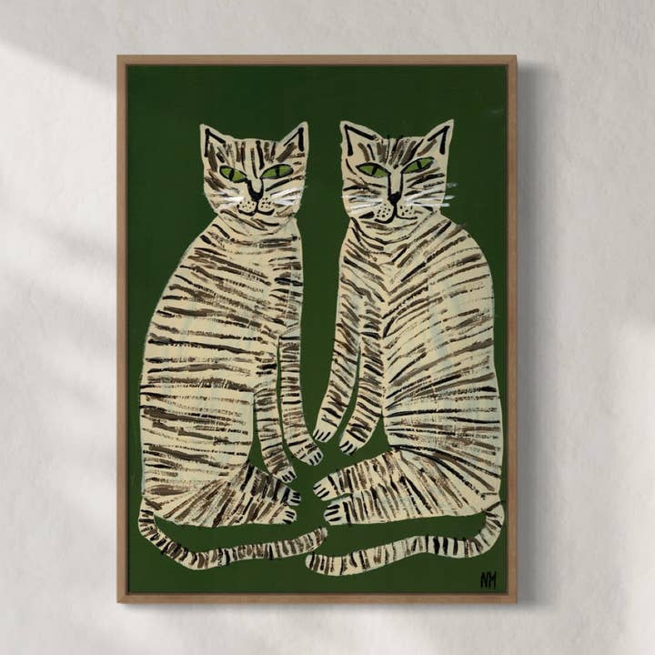 Two tabby cats A3 print