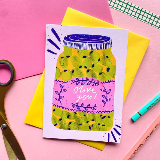 Olive you! greetings card