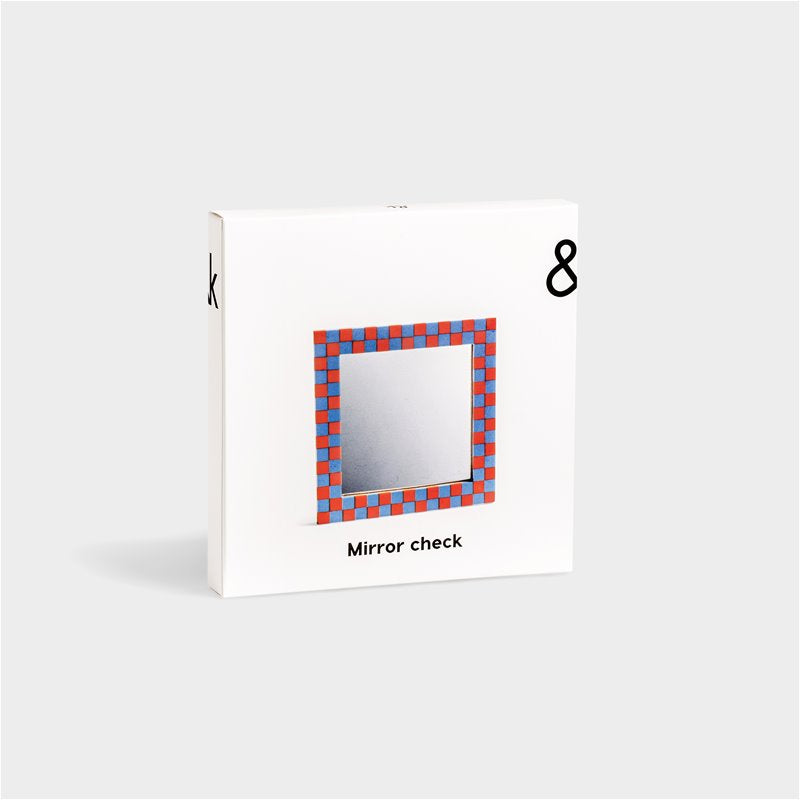 Orange check standing mirror