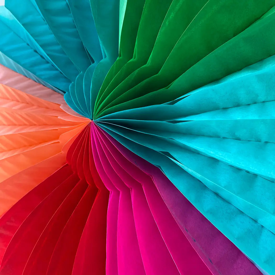 Multi colour paper fan