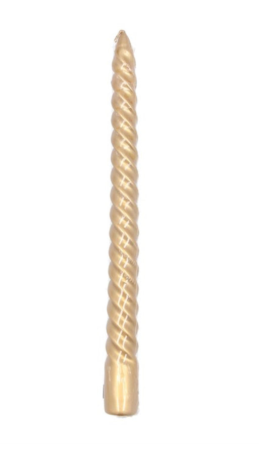 Twisted gold dinner candles