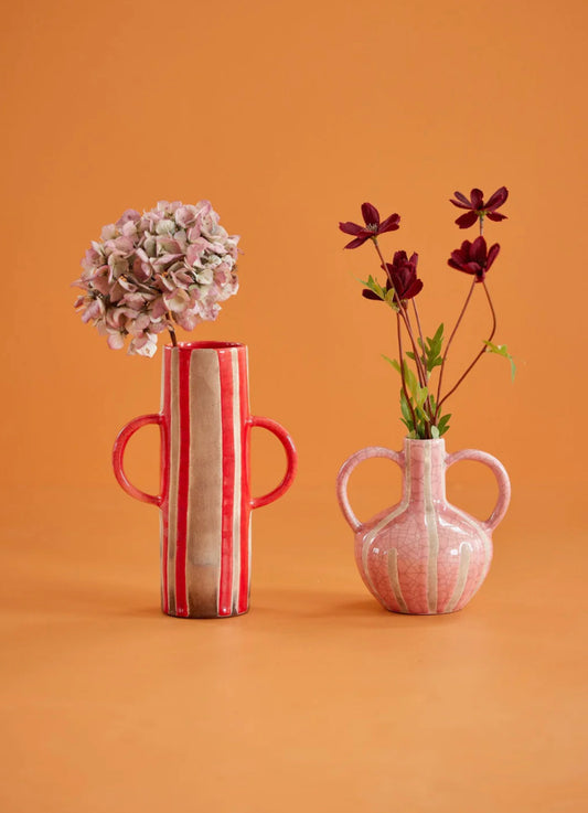 Red striped vase