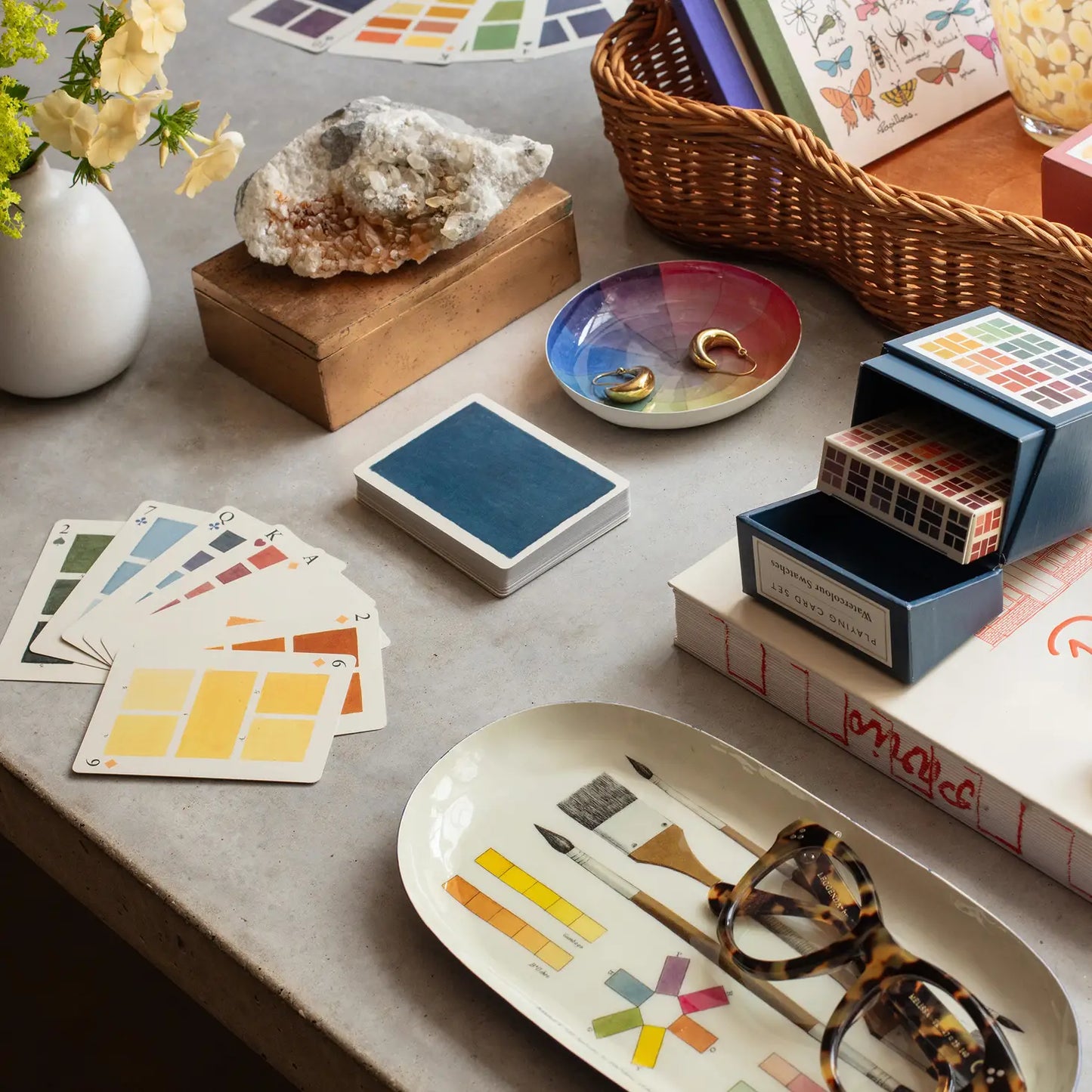Watercolour swatches playing card set