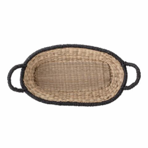 Black-trimmed seagrass basket