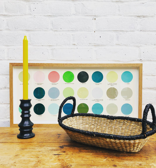 Black-trimmed seagrass basket