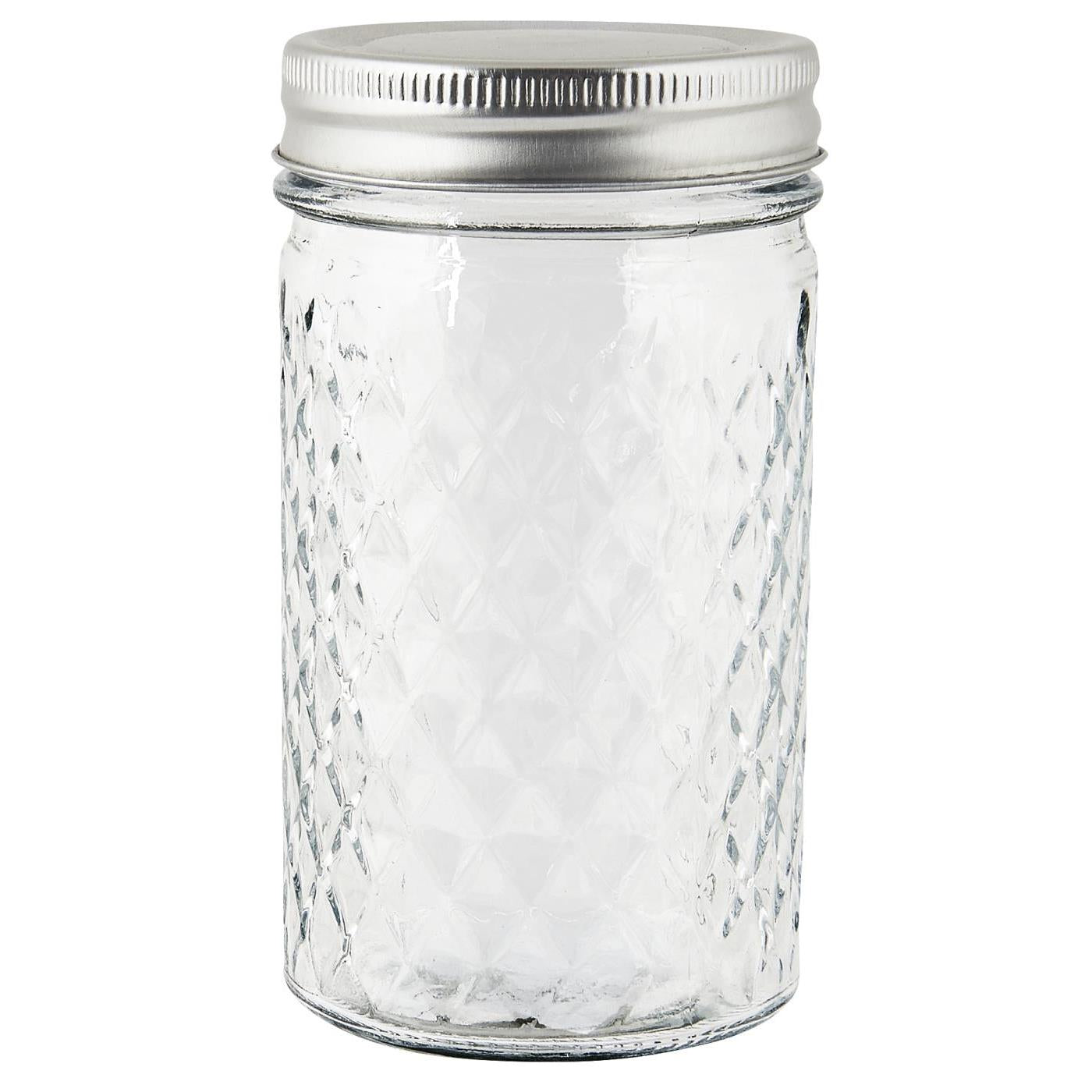 Glass jar with metal lid