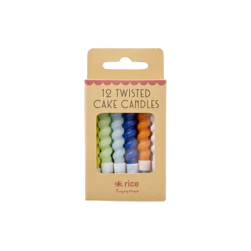 Twisted cake candles - blue