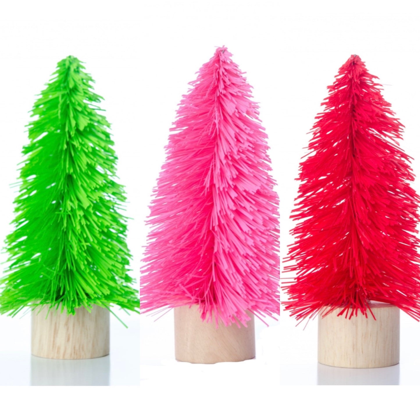 Small tinsel Christmas trees