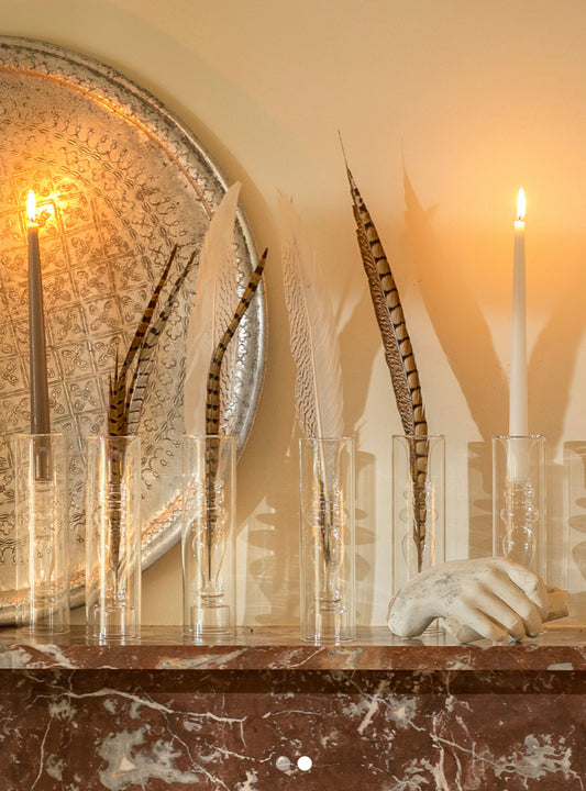 Glass candlestick vase