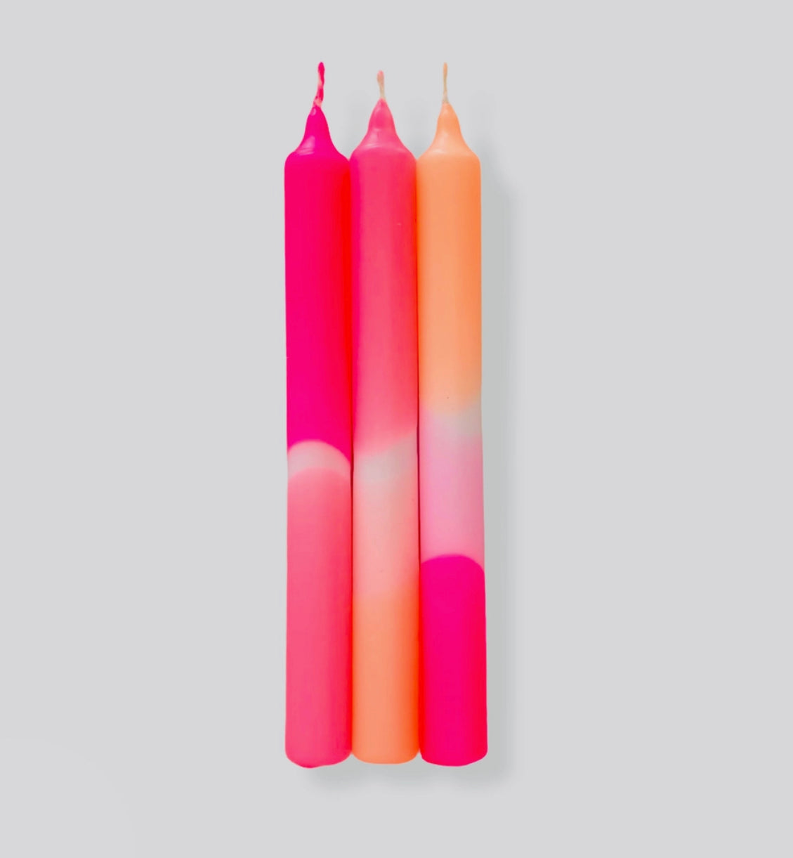 Neon dipped candles