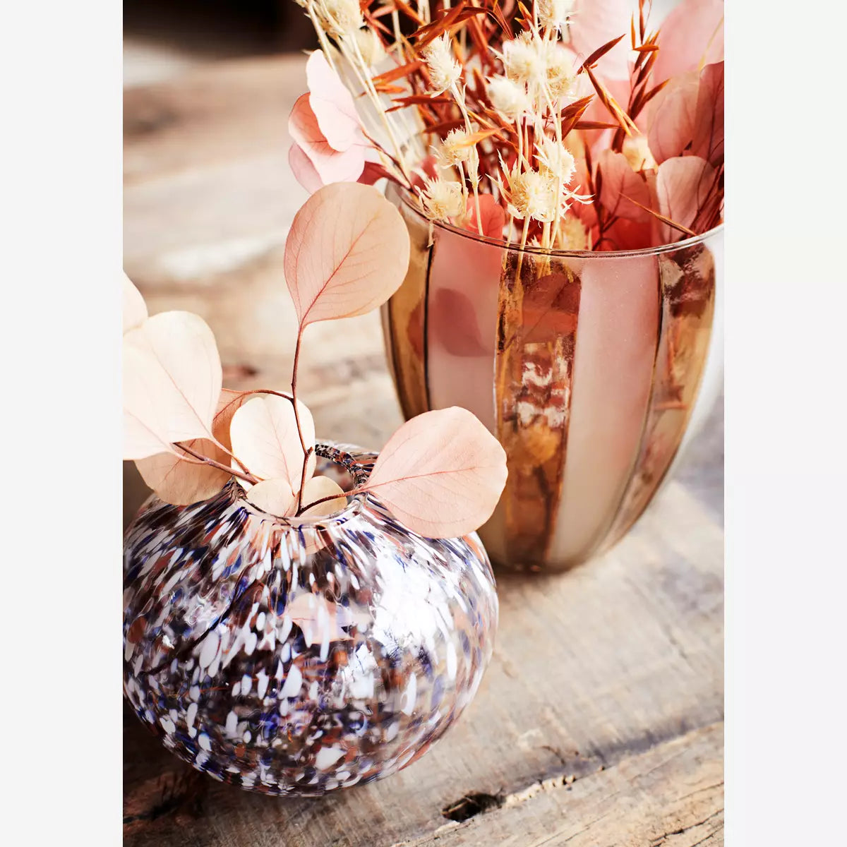 Striped glass vase