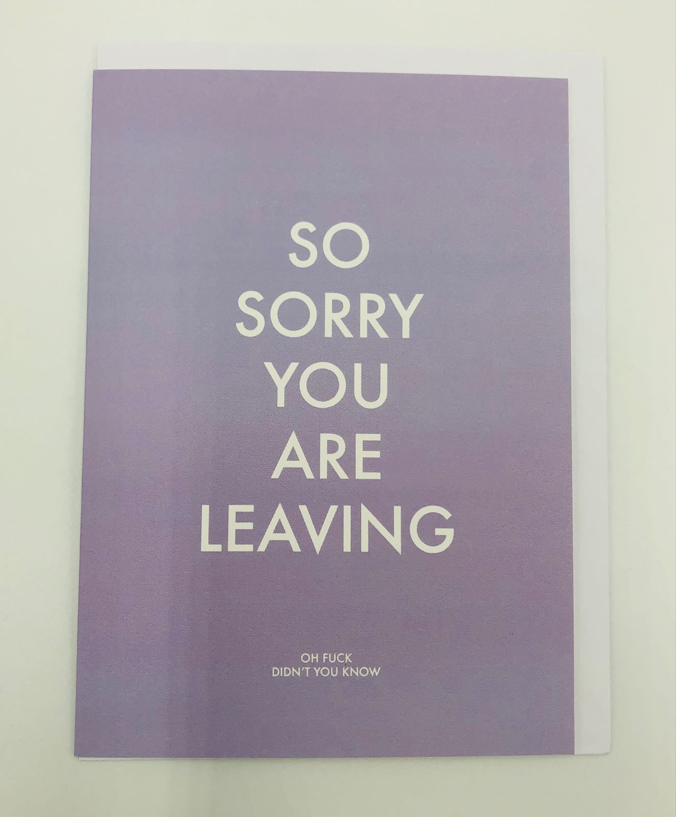 Sorry you are leaving