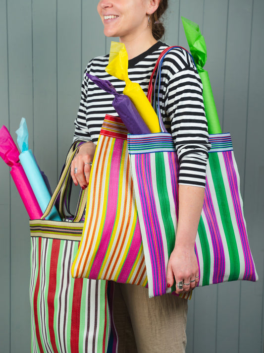 Stripy market bag - medium