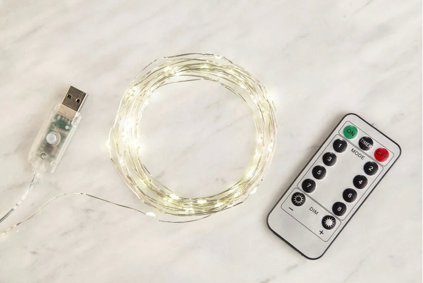 Extra long silver string lights DickieBird Homestore