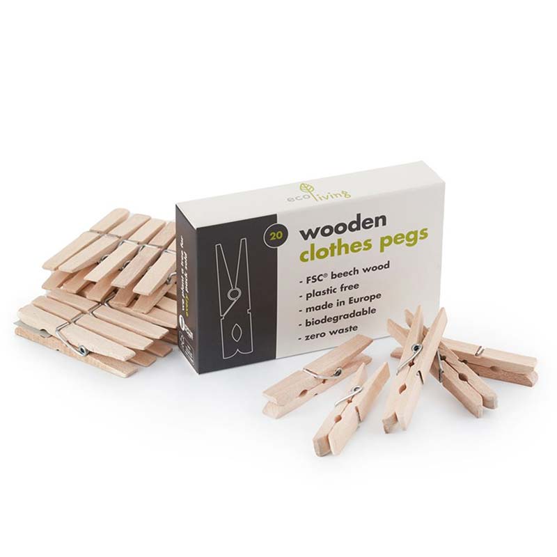 Wooden clothes pegs