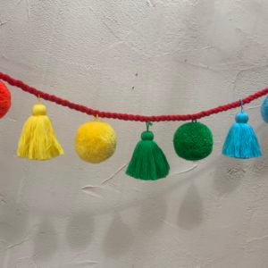 Pompom and tassel garland