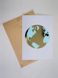 Golden world A4 foil print