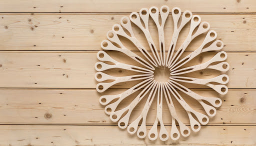 Wooden scissor tongs