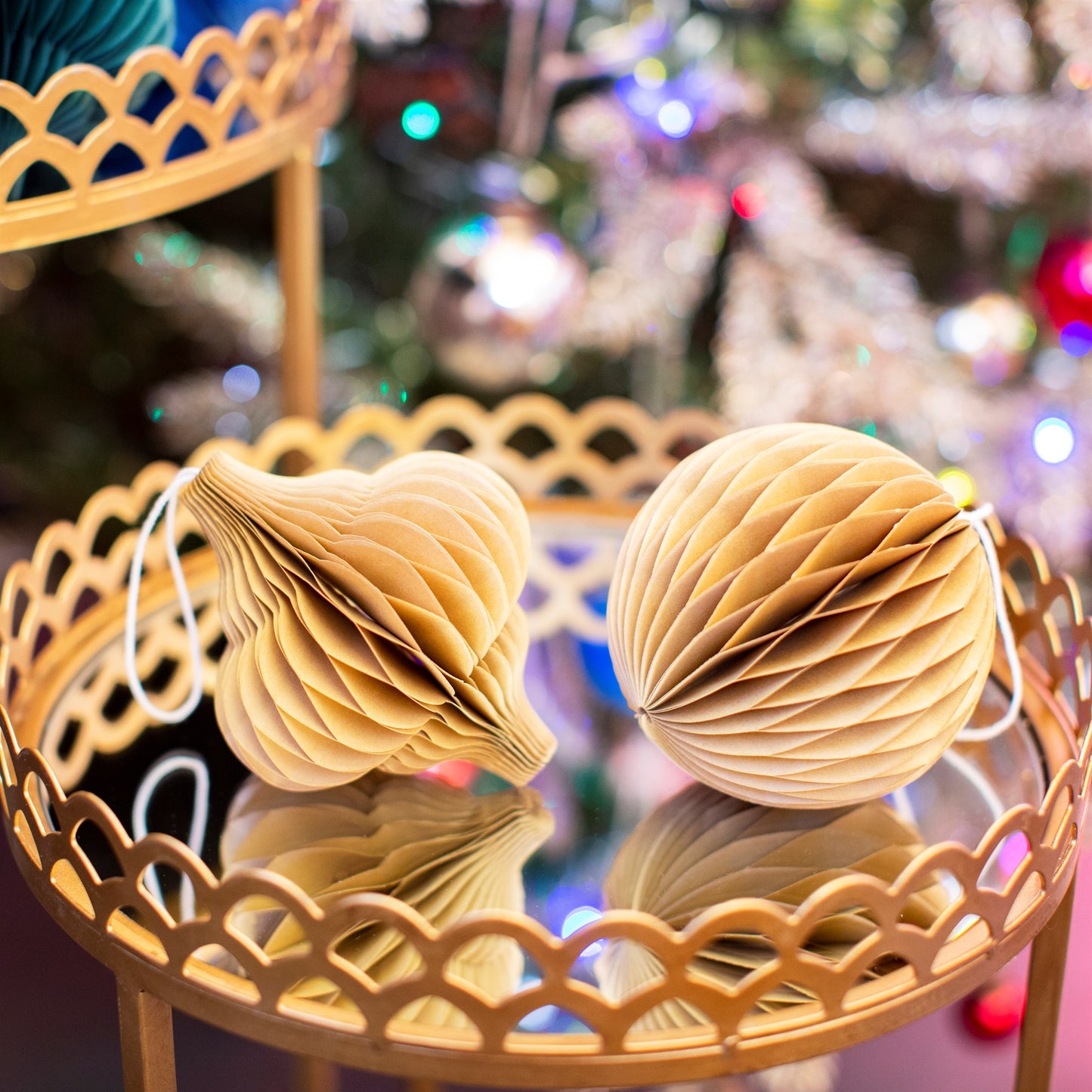 Kraft paper honeycomb decorations