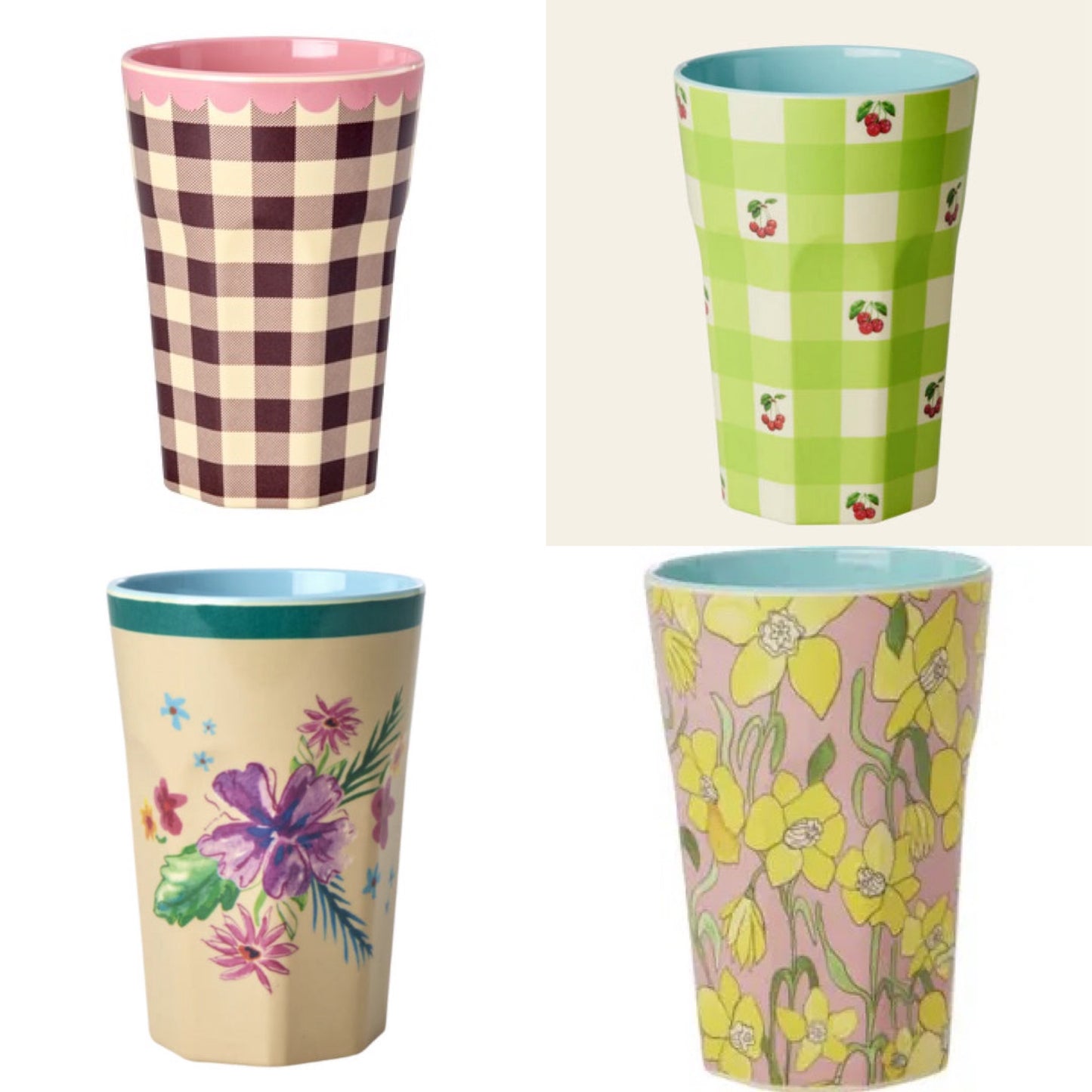 Tall melamine cups
