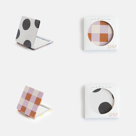 Gingham and Spot Pocket mirror