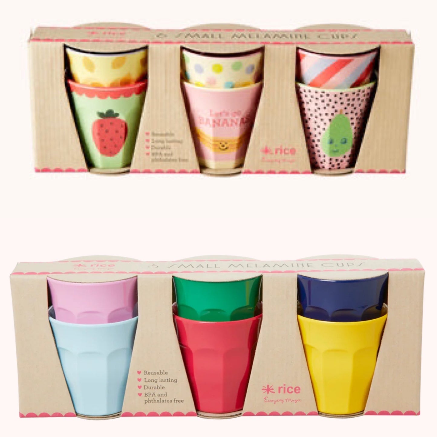 Set of 6 small melamine cups